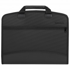 Папка-портфель пластиковая BRAUBERG А4+ (375×305×60 мм), 4 отделения, 2 кармана, на молнии, черный