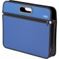 Папка-портфель пластиковая  А4+, синяя, 390х270x60мм, 1 отделение