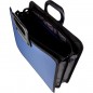 Папка-портфель пластиковая  А4+, синяя, 390х320x120мм, 4 отделения, усиленная ручка