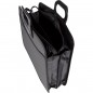 Папка-портфель пластиковая  А4+, черная, 390х320x120мм, 4 отделения, усиленная ручка
