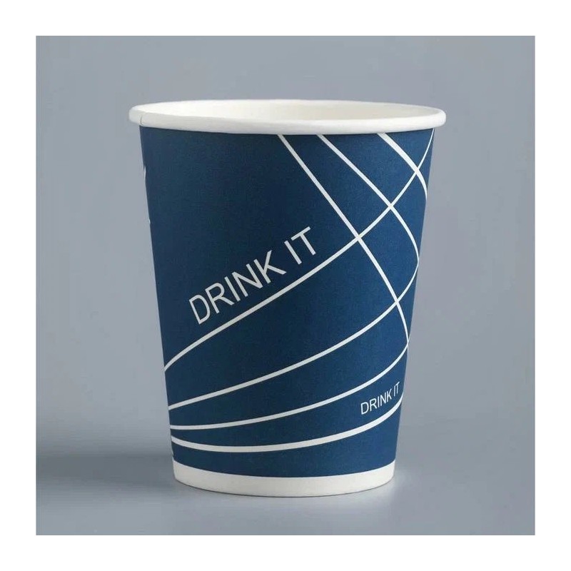 Стакан бумажный "Drink it" для горячих напитков, 250 мл, d 80 мм 50 шт/уп