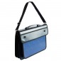 Портфель-сумка с ручкой и ремнем "Шелк", 280x370 мм, 2 отделения, 2 замка, синий