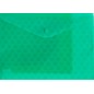 Папка – конверт с кнопкой прозрачная, серия «NEW DESIGN», горох, 0,18мм, зеленый цвет