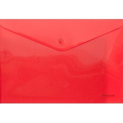 Папка конверт с кнопкой непрозрачная серия «Стандарт», 0,18мм, красный цвет
