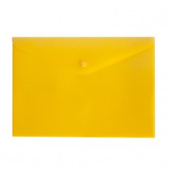 Папка конверт с кнопкой А4, непрозрачная серия «Стандарт», 0,18мм, желтый цвет