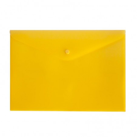Папка конверт с кнопкой А4, непрозрачная серия «Стандарт», 0,18мм, желтый цвет