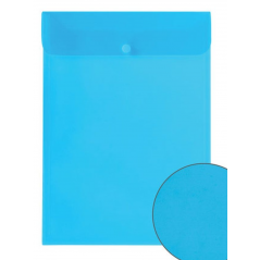 Папка конверт с кнопкой вертикальная А4, серия «Стандарт», 0,18мм, синий цвет