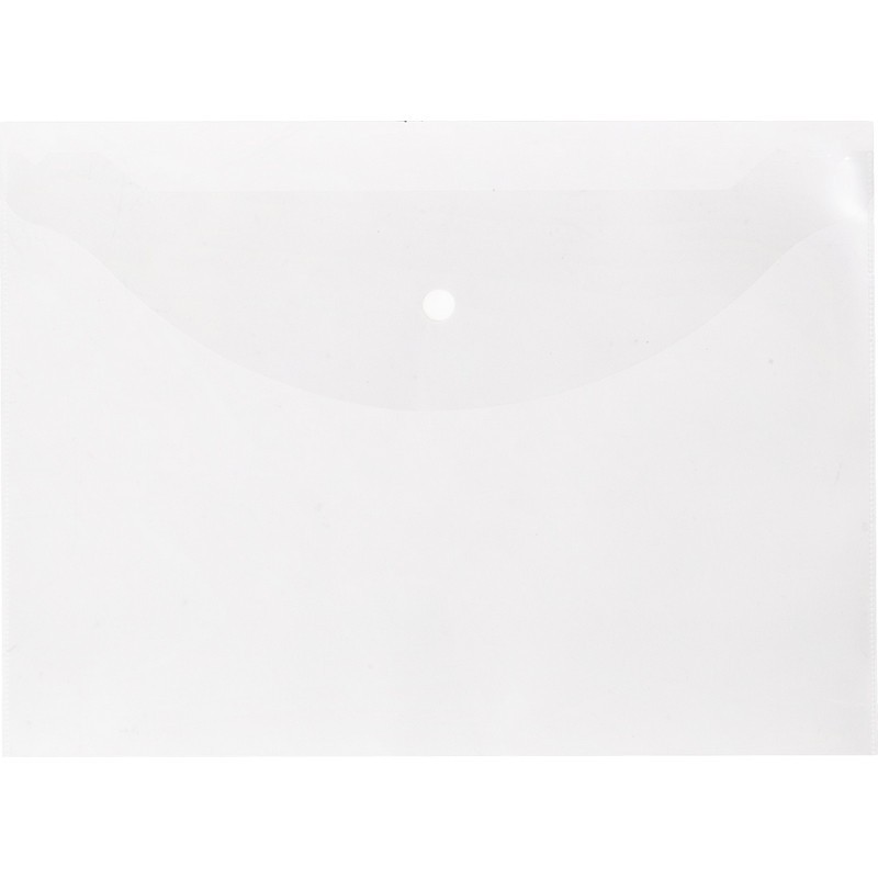 Папка-конверт с кнопкой горизонтальная А4, серия «Стандарт», 0,18мм, прозрачная
