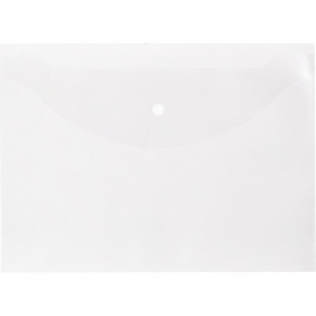 Папка-конверт с кнопкой А6, д/билетов и документов, прозрачная, 0,18мм, 250 Х 135 мм,