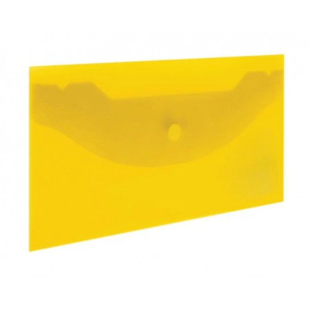 Папка-конверт с кнопкой А6, д/билетов и документов, прозрачная, желтый цвет 0,18мм, 250 Х 135мм