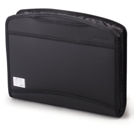Папка-портфель пластиковая BRAUBERG А4+ (355х290х60 мм), выдвижные ручки, 9 отделений, 1 карман, черная, арт. 225168