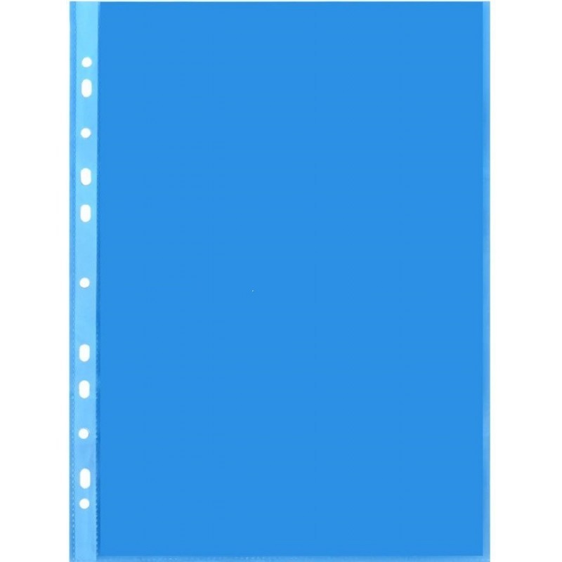 Голубая вставка. Декоративная синяя вставка на слайд. Карман с перфорацией a4 с клапаном Leitz Vivanto 180мкм, Горизонт.3шт./уп.