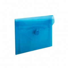 Папка конверт А-7 с кнопкой , Серия «Стандарт» 0,18 мм, синяя, 74  Х 105мм