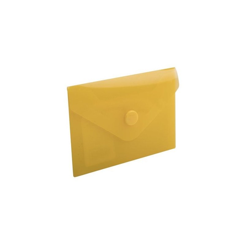 Папка конверт А-7 с кнопкой , Серия «Стандарт» 0,18 мм, желтая, 74  Х 105мм