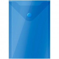 Папка конверт А6 с кнопкой вертикальная, Серия «Стандарт» 0,18 мм, синяя, 105  Х 148 мм