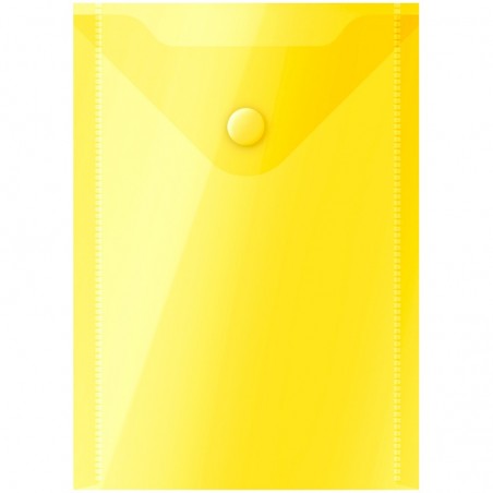 Папка конверт А6 с кнопкой вертикальная, Серия «Стандарт» 0,18 мм, желтого, 105  Х 148 мм