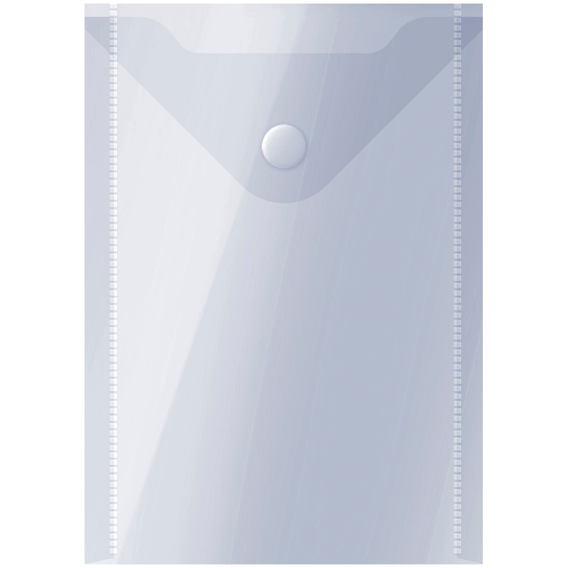 Папка конверт А6 с кнопкой вертикальная, Серия «Стандарт» 0,18 мм, белая матовая, 105  Х 148 мм