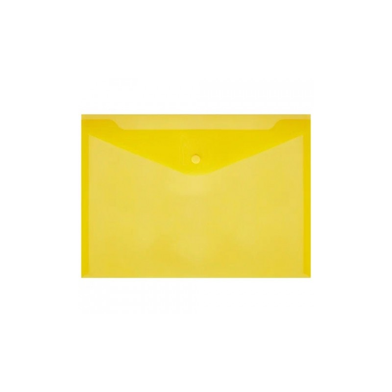 Папка конверт А5 с кнопкой малого формата, Серия «Стандарт» 0,18 мм, желтая, 240  Х 190 мм