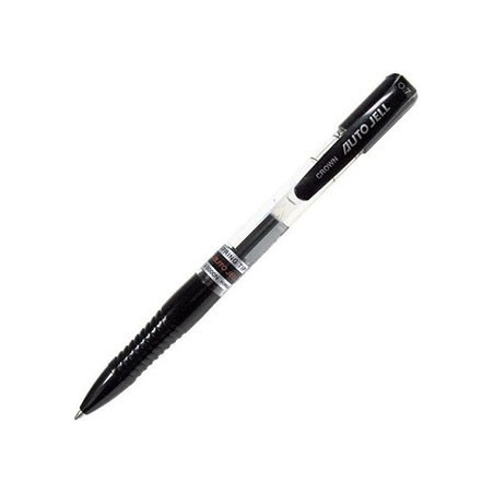 Ручка гелевая автоматическая, черная. Толщина 0,7. Crown AJ-3000N  Корея