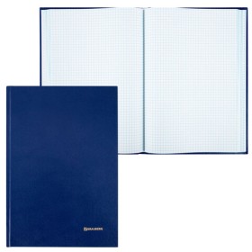 Книга учета 208 л., клетка, твердая, бумвинил, блок офсет, А4 200х290 мм, BRAUBERG