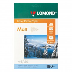 Фотобумага матовая Lomond А4, 180 г/м2, односторонняя, 50 листов