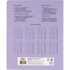 Тетрадь школьная №1 School "Отличник" А5 12 листов в клетку сиреневого цвета (10 шт. в упаковке)