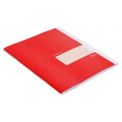 Тетрадь однотонная красная Hatber А5, 48 листов, клетка, обложка картон, на скобе, 48Т5В1_27565