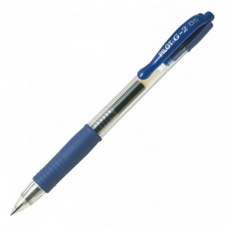 Ручка PILOT G-2, 0.5 мм, автоматическая, гелевые синие чернила, грип