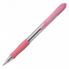 Ручка PILOT Super Grip F (0.7 мм), шариковая автоматическая, синие чернила, грип, розовый корпус