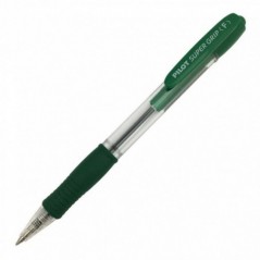 Ручка PILOT Super Grip F (0.7 мм) шариковая автоматическая, зеленые чернила, грип