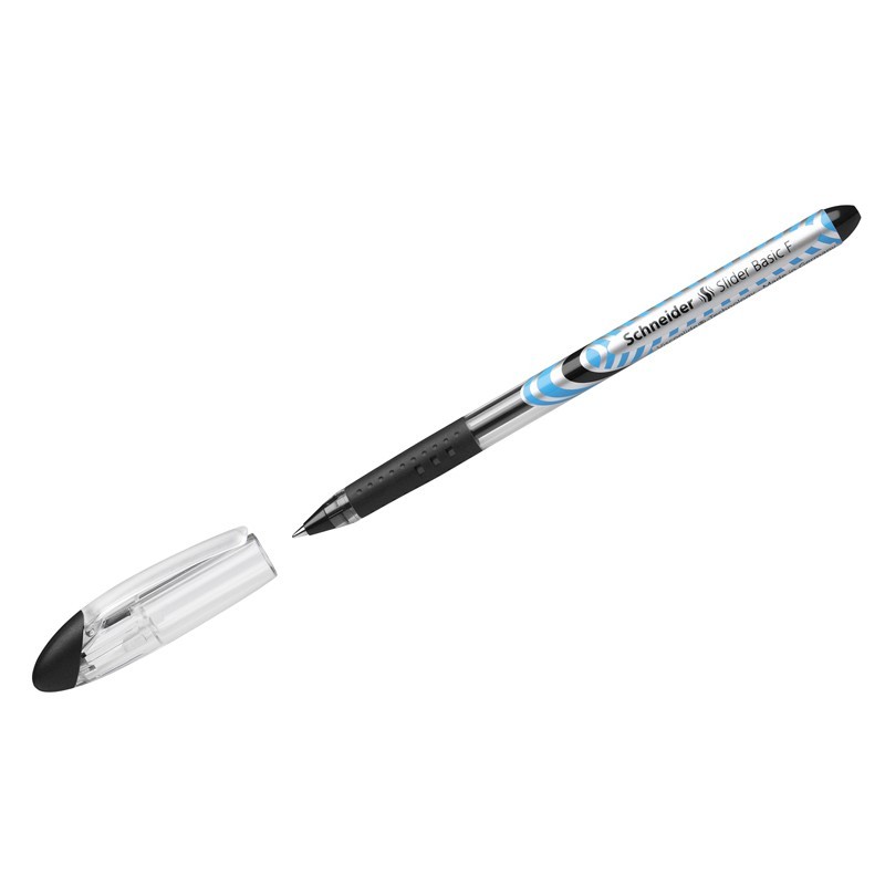 Ручка шариковая Schneider "Slider Basic F" черная, 0,8мм, грип