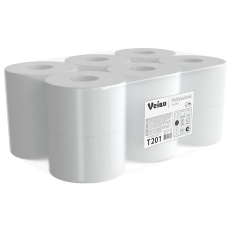 Бумага туалетная 200 м, VEIRO Professional (Система T2), КОМПЛЕКТ 12 шт., COMFORT, T201
