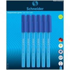Набор шариковых ручек Schneider Tops 505 F Light 6шт., синие, 0,8мм, блистер