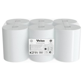 Полотенца бумажные рулонные 150 м, VEIRO Professional (H1) COMFORT, 1-слойные, КОМПЛЕКТ 6 рулонов, K211