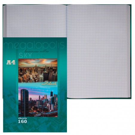 Записная книжка (Тетрадь) А4 Проф-Пресс Мегаполис-1, 160 листов, клетка, склейка, 160-3983