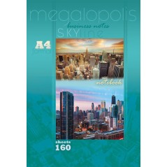 Записная книжка (Тетрадь) А4 Проф-Пресс Мегаполис-1, 160 листов, клетка, склейка, 160-3983