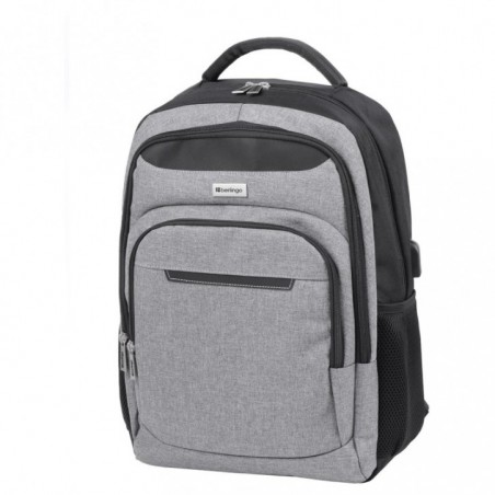 Рюкзак Berlingo City "Strict grey" 42*29*17см, 2 отделения, 3 кармана, отделение для ноутбука, USB разъем