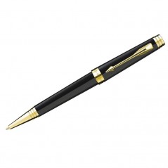 Ручка шариковая PARKER "Premier Laquer Deep Black GT" синяя, 1,0мм, поворотный механизм, подар.уп