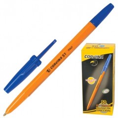 Ручка шарик. CORVINA 51 оранж. корпус 1,00 мм синяя