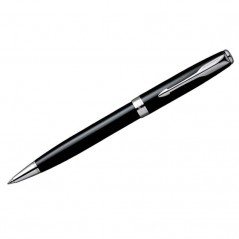 Ручка шариковая "Sonnet Black Lacquer CT", черная, 1,0мм, поворотный механизм, подар.уп.