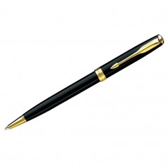 Ручка шариковая "Sonnet Black Lacquer GT", черная, 1,0мм, поворотный механиз, подар.уп.