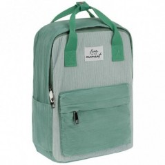 Рюкзак MESHU "Ever green", 36*27*11см, 1 отделение, 3 кармана, вельвет