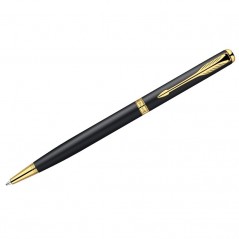 Ручка шариковая "Sonnet Matte Black GT Slim", черная, 1мм, поворотный механиз, подар.уп.