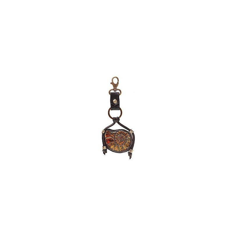 Брелок для ключей «Ракушка» Макей из натуральной кожи с художественной росписью
