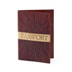 Обложка для паспорта «Роза ветров» Макей из натуральной кожи 