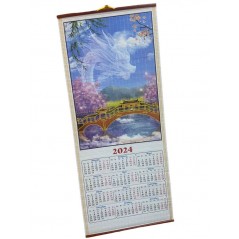 Бамбуковый (жалюзи) настенный календарь 2024 год "Воздушный дракон" N 1.  Размер 32х75 см
