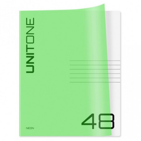 Тетрадь 48л. клетка BG "UniTone. Neon", пластиковая обложка, неон салатовый