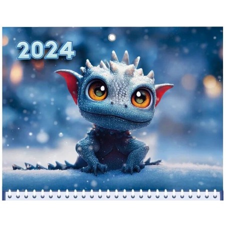 Календарь квартальный, настенный, трехблочный на 2024 год, "Символ года - Дракон малыш", арт. СГ08, 29,7х71 см
