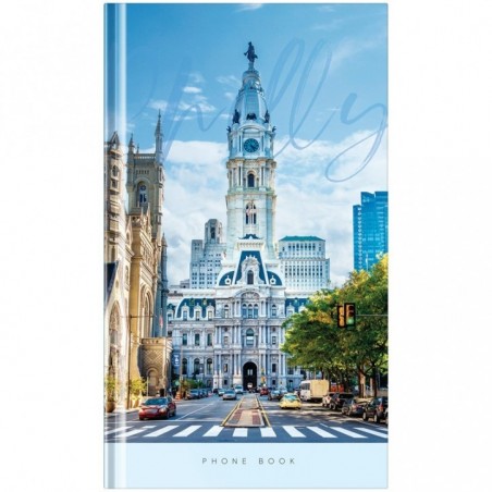 Телефонная книга А5, 80л., 7БЦ, OfficeSpace "Города. City Hall", выборочный УФ-лак, с высечкой
