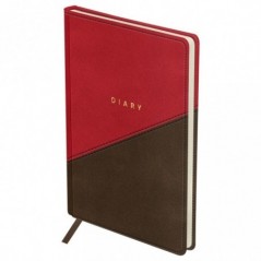 Ежедневник недатированный A5, 136л., кожзам, OfficeSpace "Duo", красно-коричневый